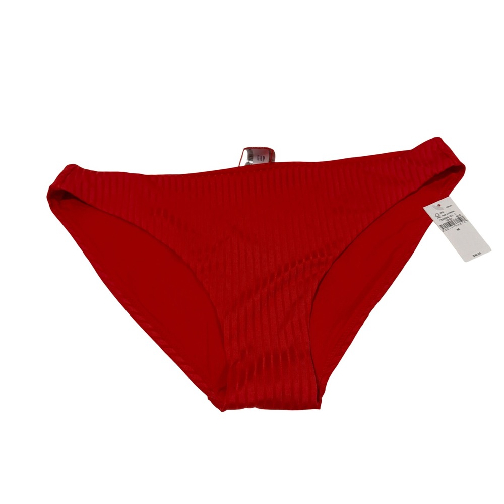 Gap Ribbed Bikini Swim Bottom Poster Red Textured Medium 732596-01-1 NEW